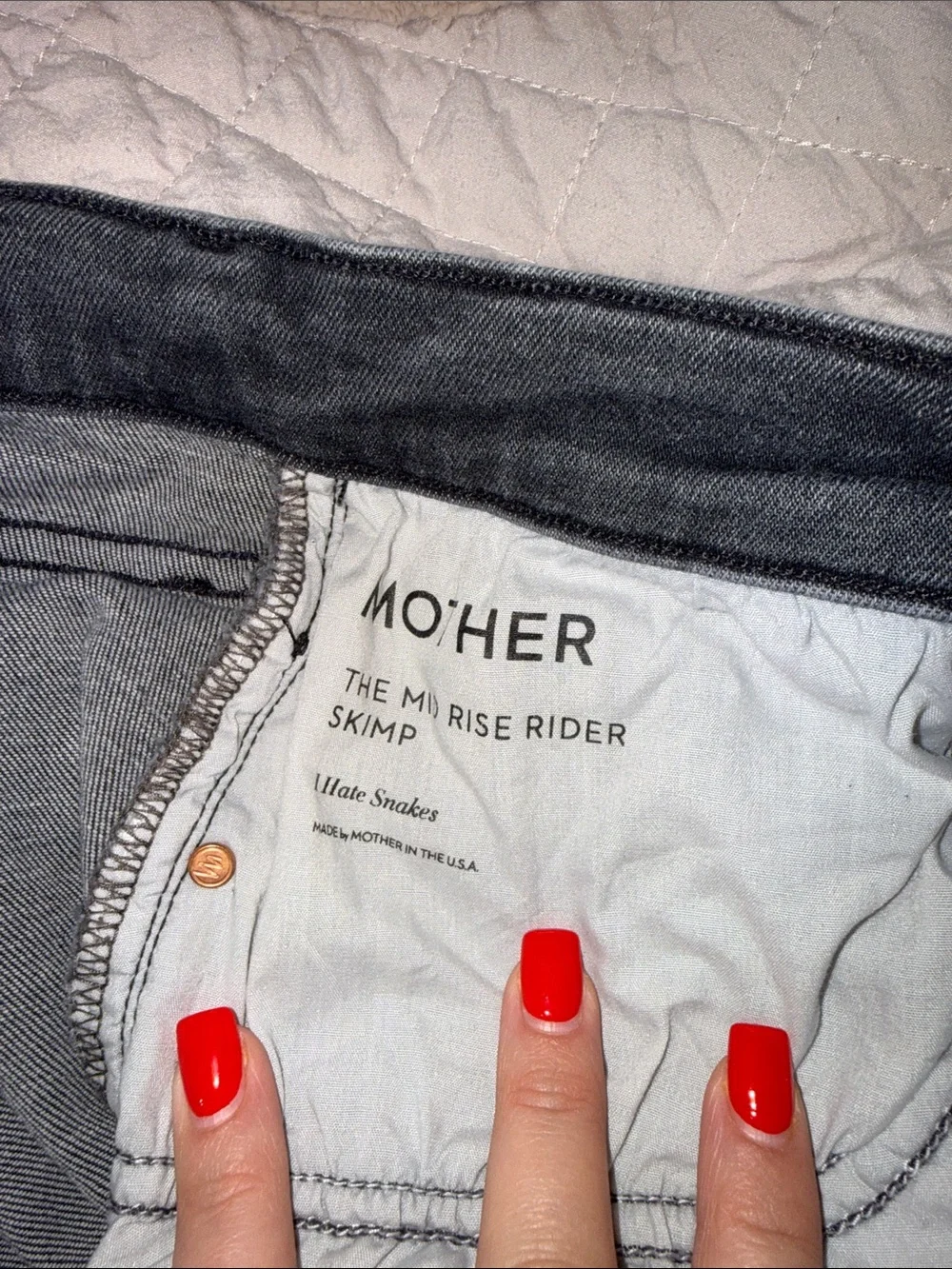 MOTHER High Rise Gray Washed Jeans